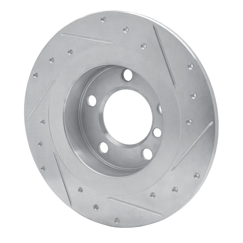 Mini Cooper Countryman Brake Rotor (1) - Rear Left - R1 Concepts - Drilled & Slotted - Silver - `13-`16